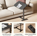 Overbed Table with Wheels Adjustable Height Bedside Rolling