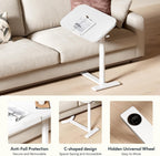 Overbed Table with Wheels Adjustable Height Bedside Rolling