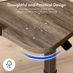 Overbed Table with Wheels Adjustable Height Bedside Rolling