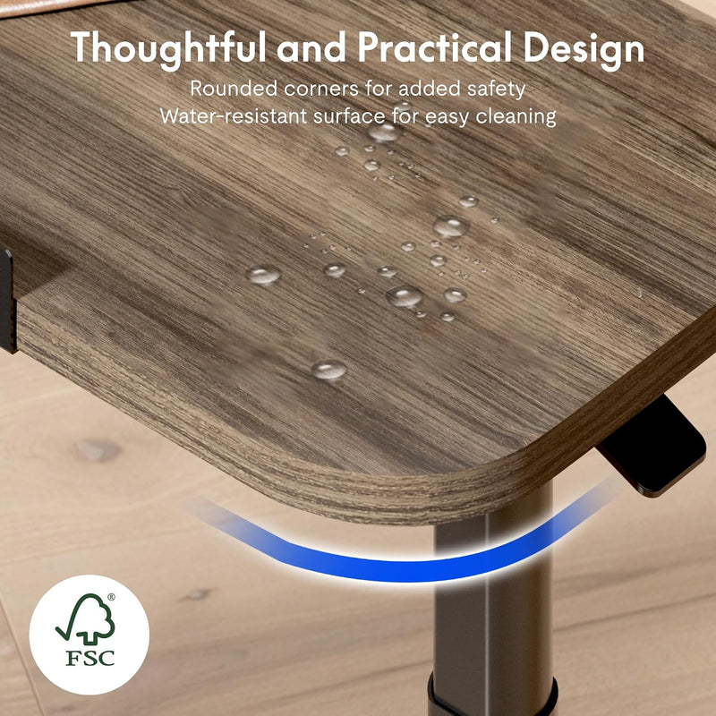 Overbed Table with Wheels Adjustable Height Bedside Rolling