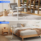 Overbed Table with Wheels Adjustable Height Bedside Rolling