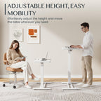 Overbed Table with Wheels Adjustable Height Bedside Rolling