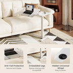 Overbed Table with Wheels Adjustable Height Bedside Rolling