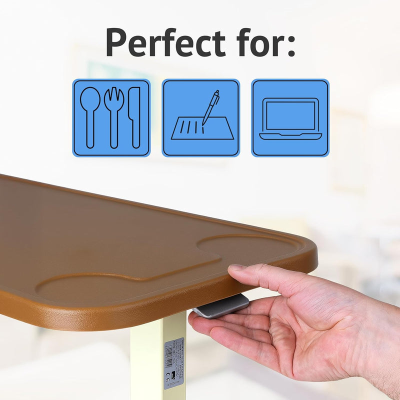 Overbed Table with Wheels Adjustable Over Bed