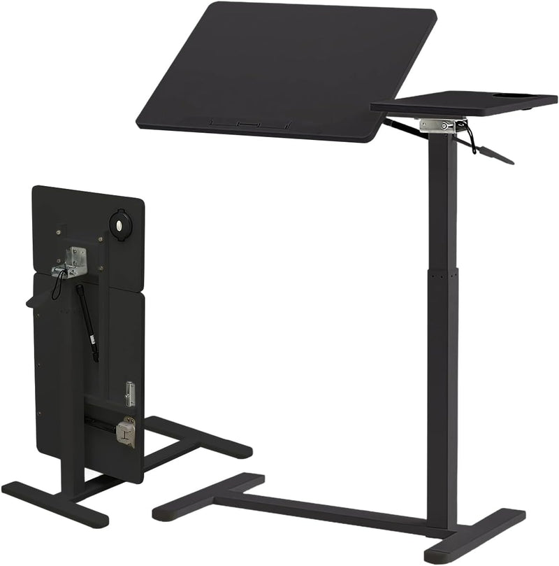 Overbed Table with Wheels Hospital Bed Pneumatic Height