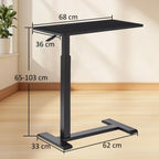 Overbed Table with Wheels Hospital Bed Pneumatic Height