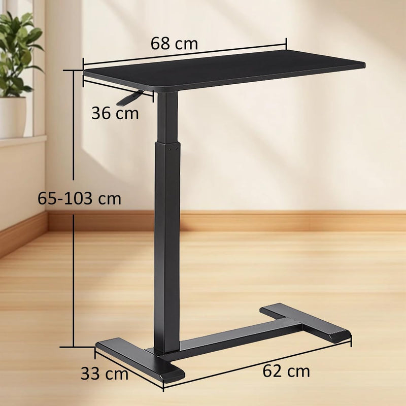Overbed Table with Wheels Hospital Bed Pneumatic Height