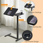 Overbed Table with Wheels Hospital Bed Pneumatic Height