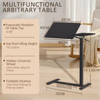 Overbed Table with Wheels Hospital Bed Pneumatic Height