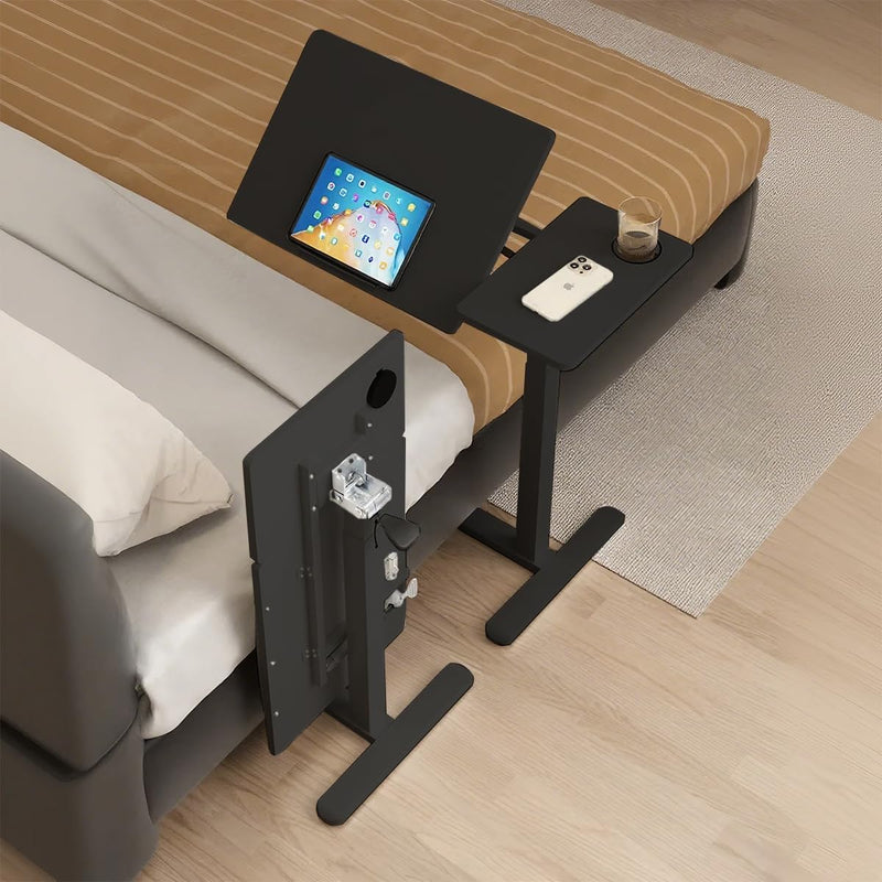 Overbed Table with Wheels Hospital Bed Pneumatic Height
