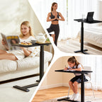 Overbed Table with Wheels Hospital Bed Pneumatic Height