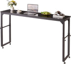 Overbed Table with Wheels Mobile Bed Desk Adjustable