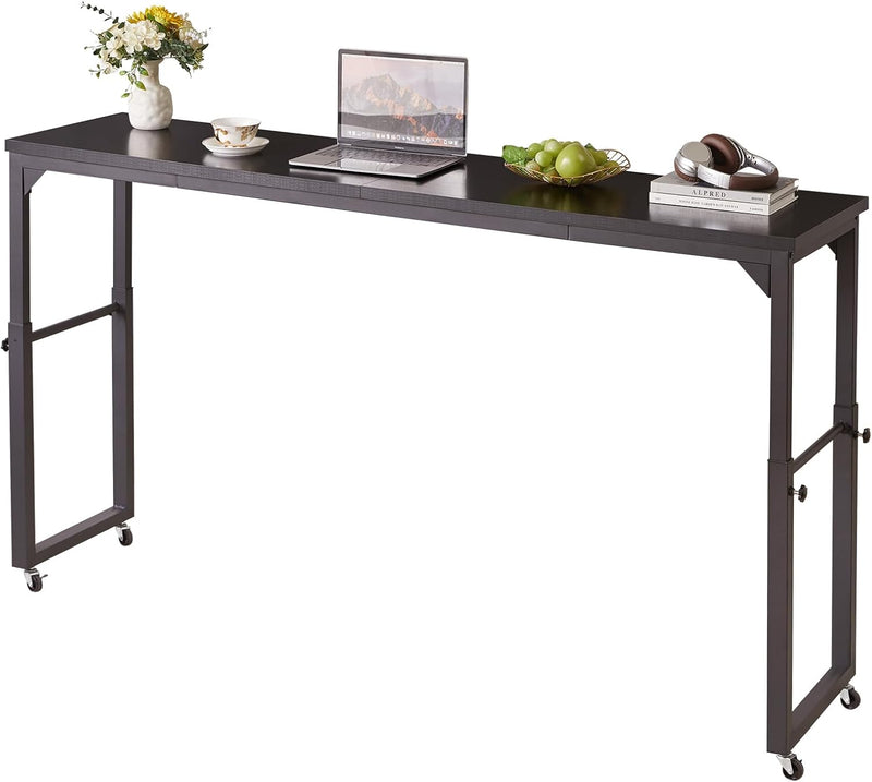 Overbed Table with Wheels Mobile Bed Desk Adjustable