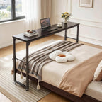 Overbed Table with Wheels Mobile Bed Desk Adjustable