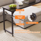 Overbed Table with Wheels Mobile Bed Desk Adjustable