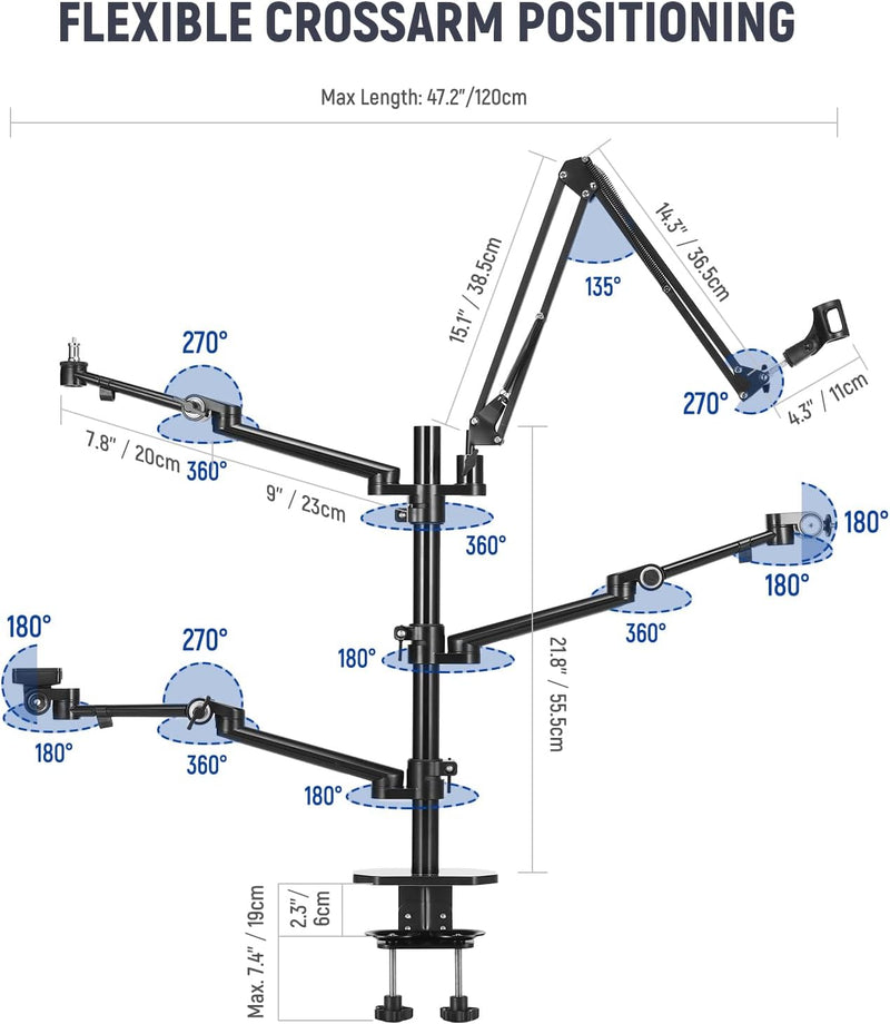 Overhead Camera Stand Desk Mount Rig