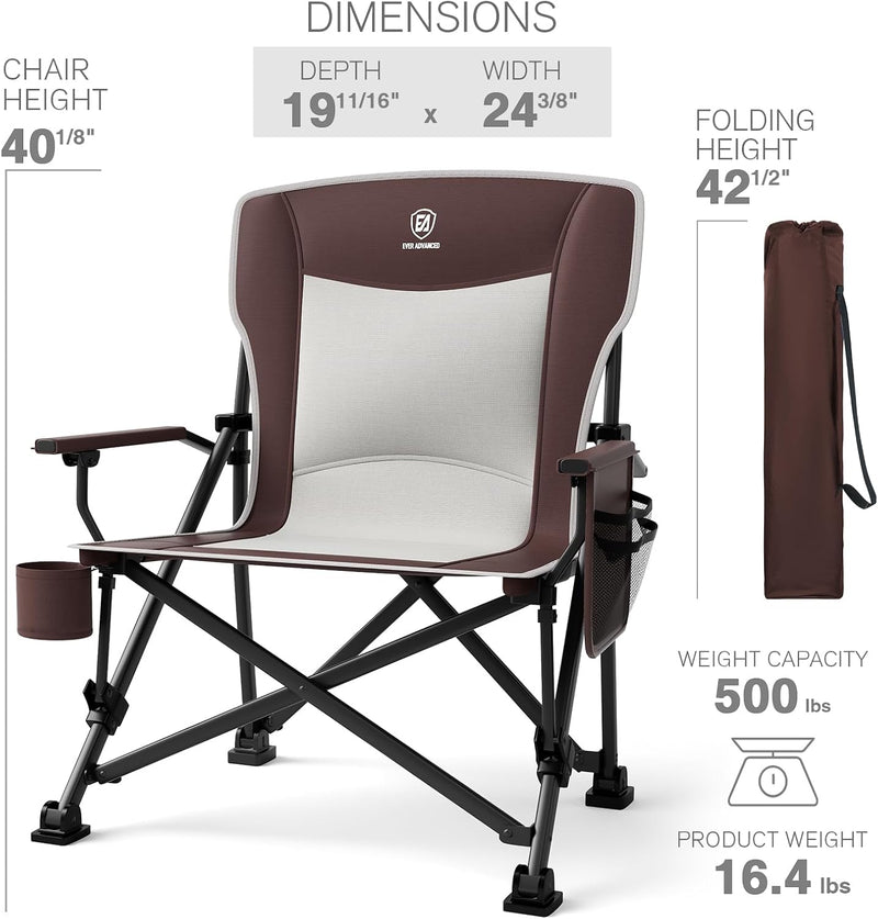 Oversized Camping Chair for Adults with Lumbar Support