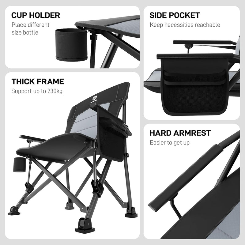 Oversized Camping Chair for Adults with Lumbar Support