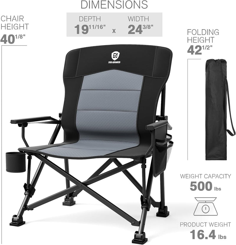 Oversized Camping Chair for Adults with Lumbar Support