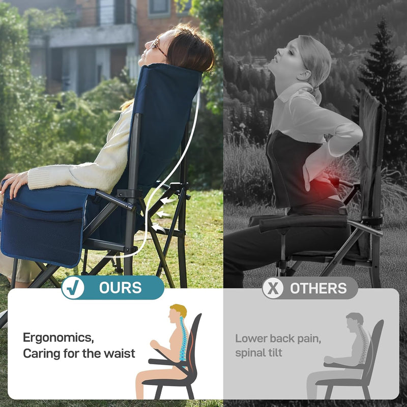 Oversized Camping Chair for Adults with Lumbar Support
