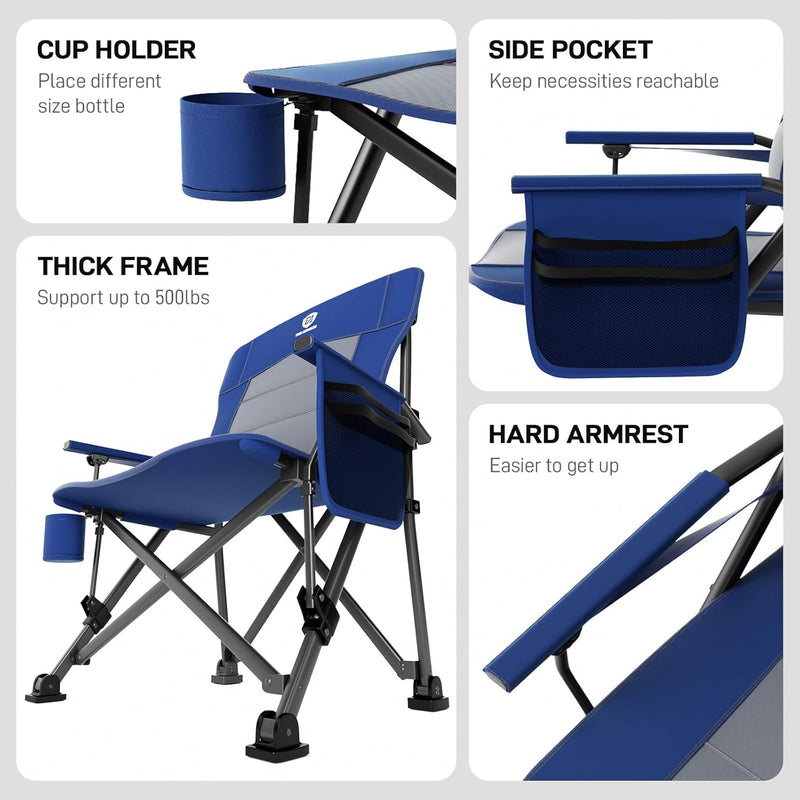 Oversized Camping Chair for Adults with Lumbar Support
