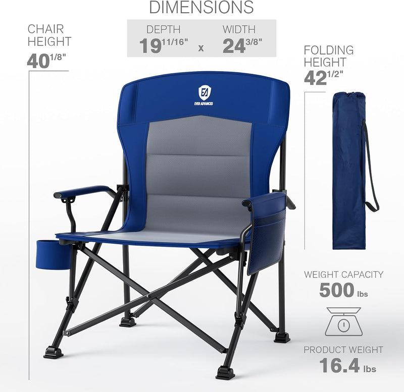 Oversized Camping Chair for Adults with Lumbar Support
