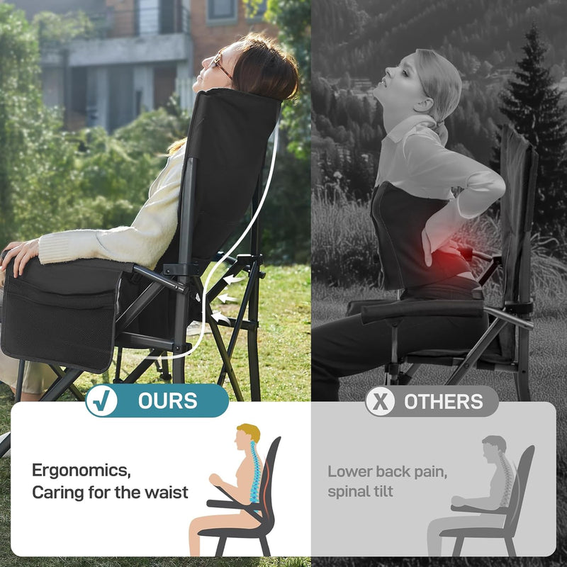 Oversized Camping Chair for Adults with Lumbar Support