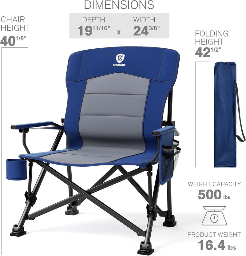 Oversized Camping Chair for Adults with Lumbar Support