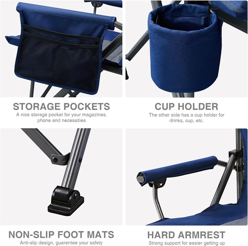 Oversized Camping Chair for Adults with Lumbar Support