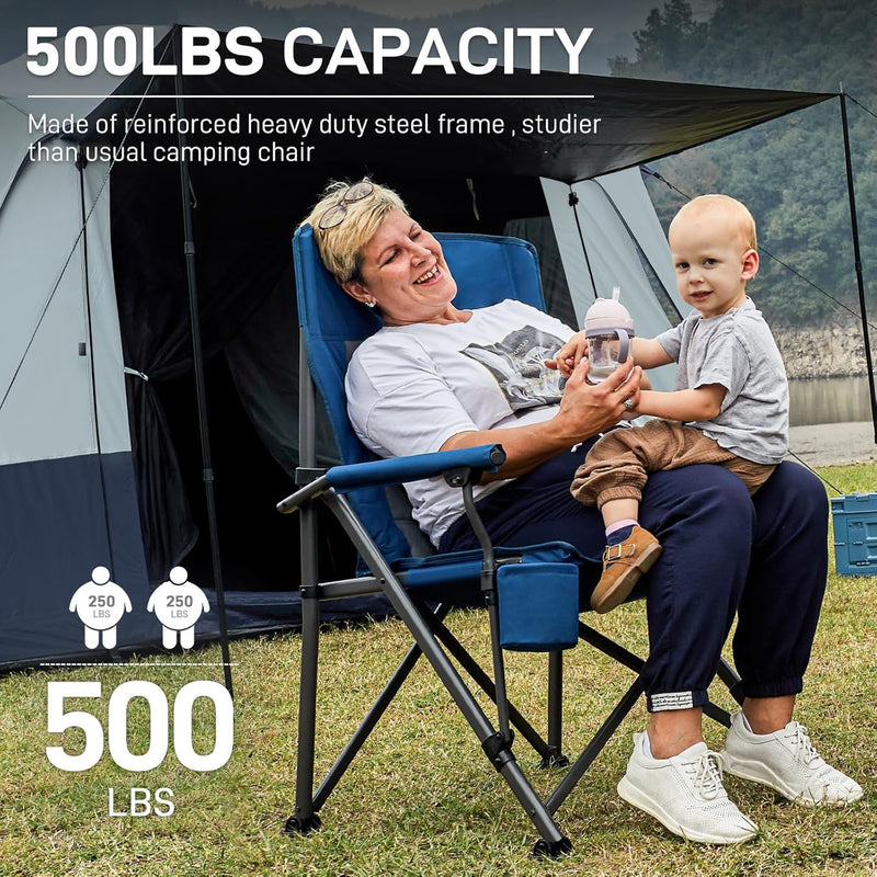 Oversized Camping Chair for Adults with Lumbar Support