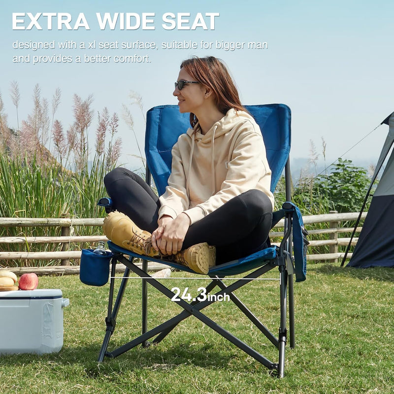 Oversized Camping Chair for Adults with Lumbar Support