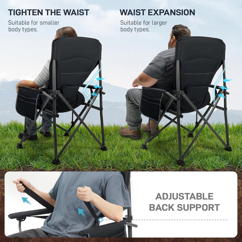 Oversized Camping Chair for Adults with Lumbar Support