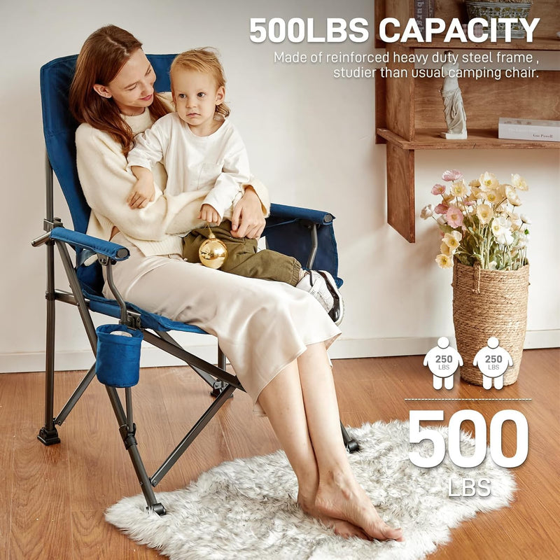 Oversized Camping Chair for Adults with Lumbar Support
