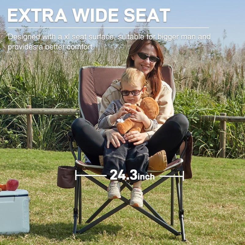 Oversized Camping Chair for Adults with Lumbar Support