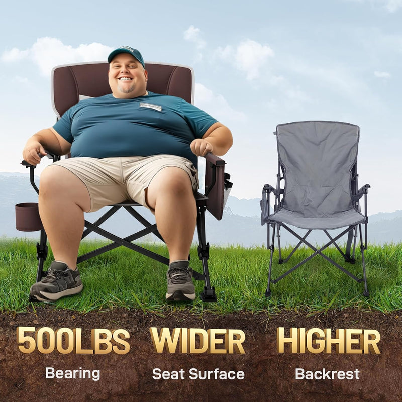 Oversized Camping Chair for Adults with Lumbar Support