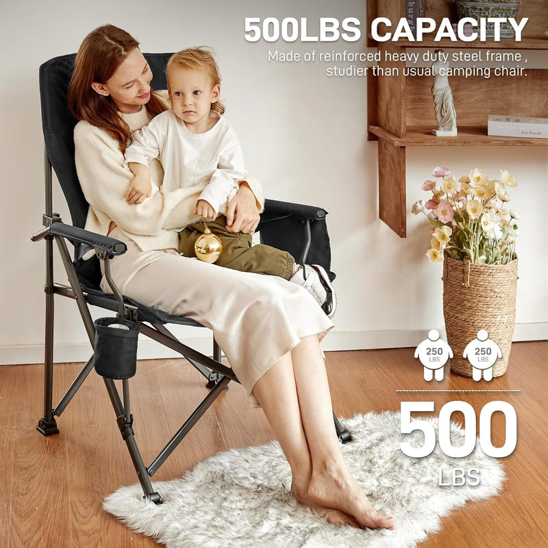 Oversized Camping Chair for Adults with Lumbar Support