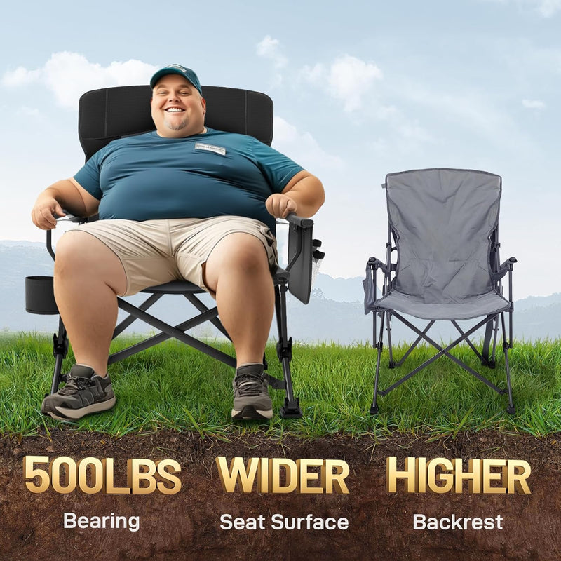 Oversized Camping Chair for Adults with Lumbar Support