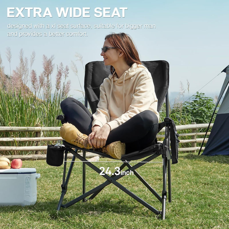 Oversized Camping Chair for Adults with Lumbar Support