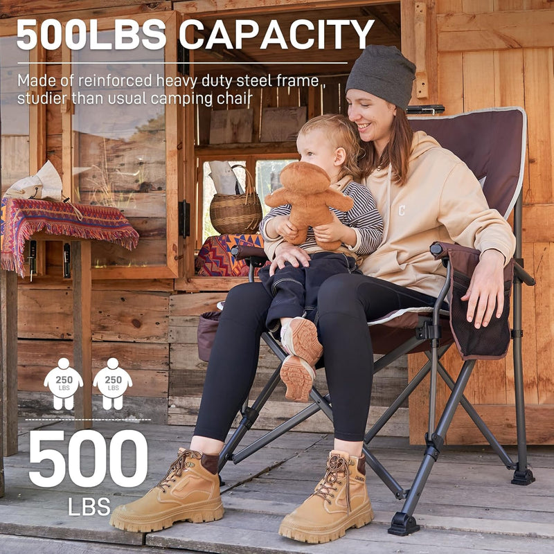 Oversized Camping Chair for Adults with Lumbar Support