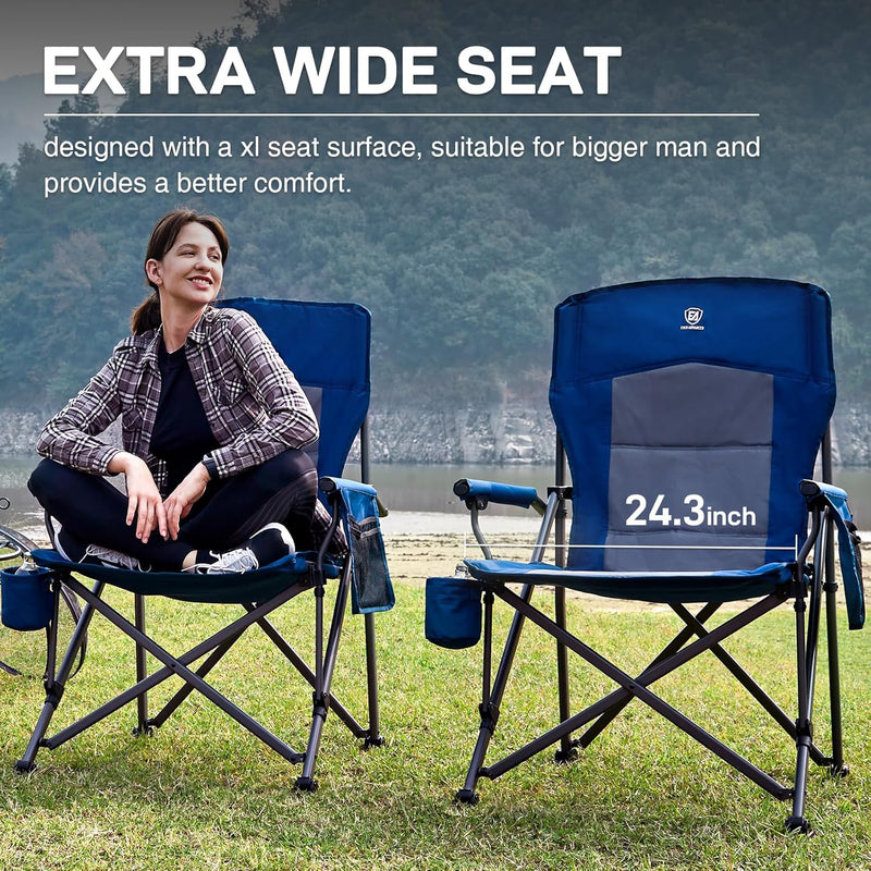 Oversized Camping Chair for Adults with Lumbar Support