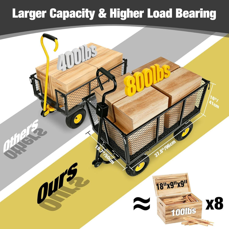 Oversized Garden Carts Wagon 800 Lbs Capacity