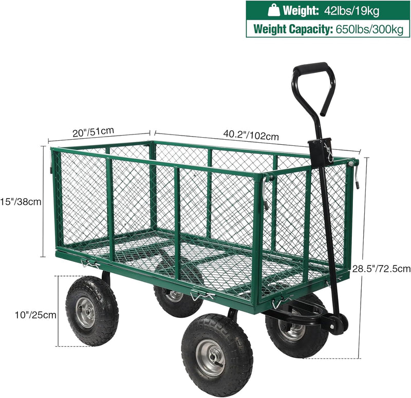 Oversized Garden Carts Wagon 800 Lbs Capacity