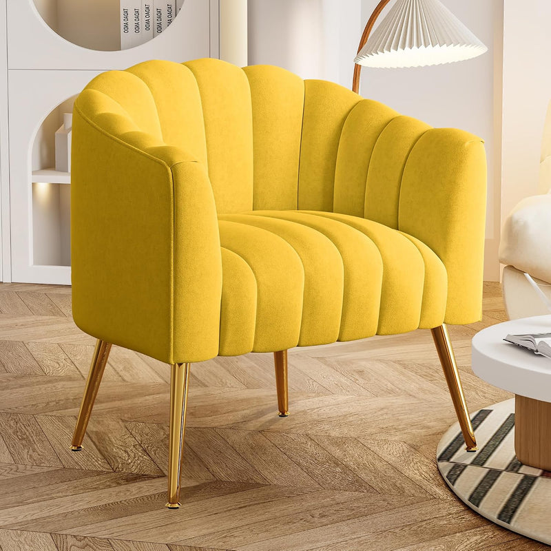 Oversized Pumpkin Couch Accent Chair Modern Comfy Velvet