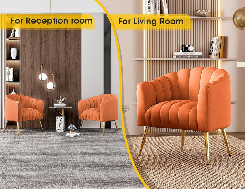 Oversized Pumpkin Couch Accent Chair Modern Comfy Velvet
