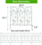 Pack of 4 Garden Picket Fence Rustic Style