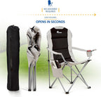 Padded Camping Chairs Deluxe Folding with Cup Holder (Set of 2)