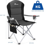 Padded Camping Chairs Deluxe Folding with Cup Holder (Set of 2)