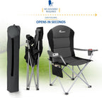 Padded Camping Chairs Deluxe Folding with Cup Holder (Set of 2)