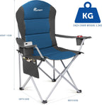Padded Camping Chairs Deluxe Folding with Cup Holder (Set of 2)