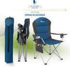 Padded Camping Chairs Deluxe Folding with Cup Holder (Set of 2)